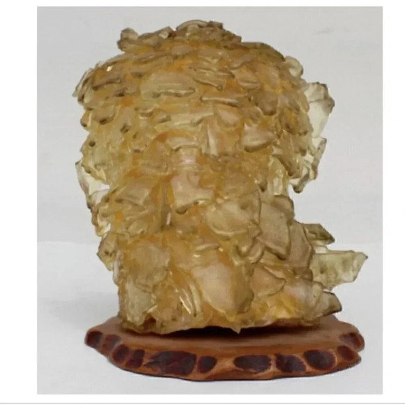 Vintage MCM Retro Gold Yellow Resin Owl Figurine Decor RARE - Picture 3 of 5